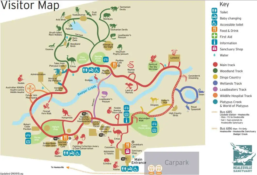 Healesville Sanctuary Map 